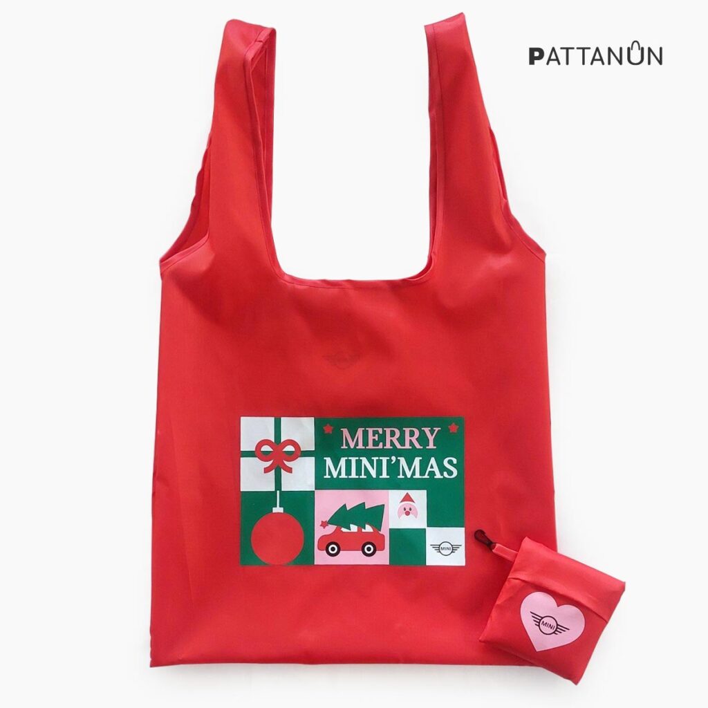 กระเป๋าผ้าร่มพับได้ สกรีนโลโก้ กระเป๋าผ้าร่มพับได้ สกรีนโลโก้